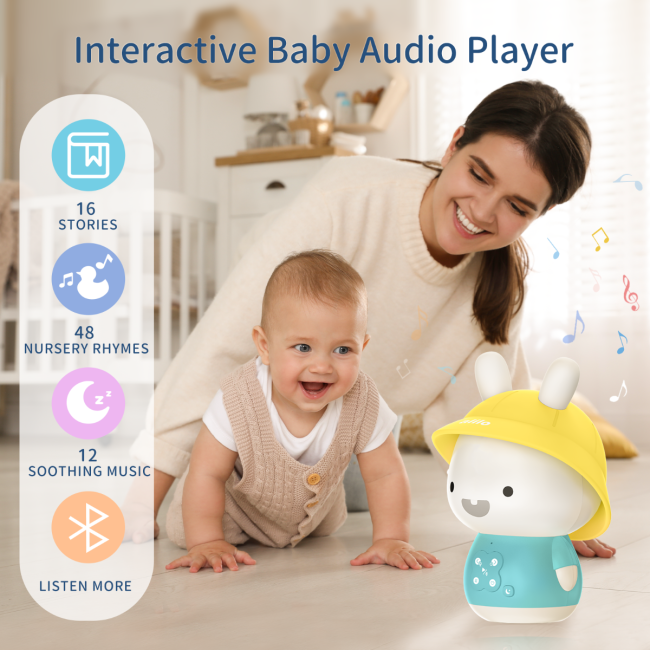 Alilo Baby Bunny - Iepuras interactiv cu povesti si cantece, roz, RO/EN BKFG9S+Pink