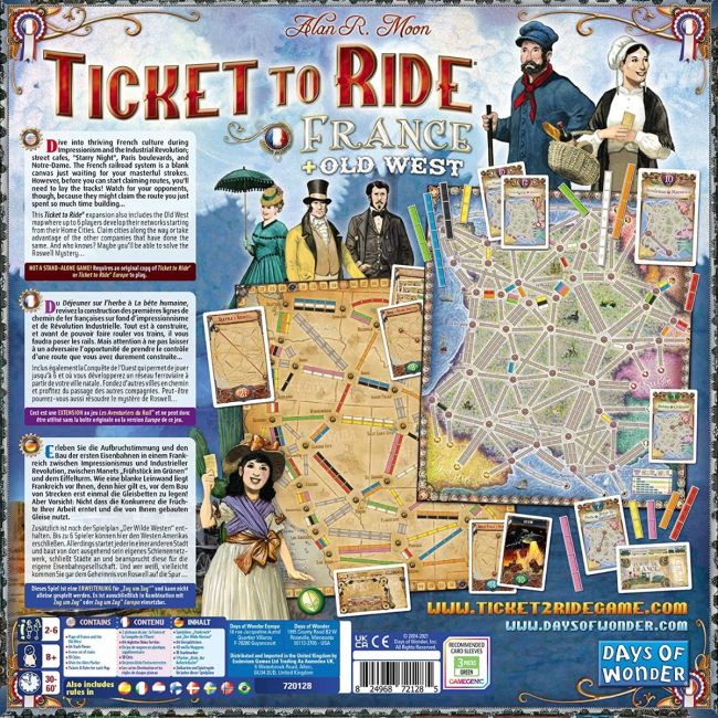 Joc de societate Ticket to Ride Map Collection France & Old West, extensie, limba engleza BKF720128