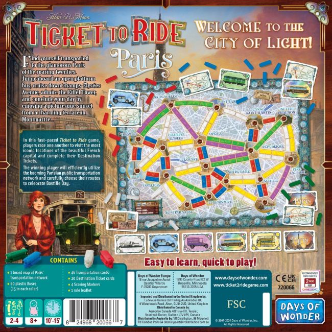 Joc de societate Ticket to Ride Paris, limba engleza BKF720066