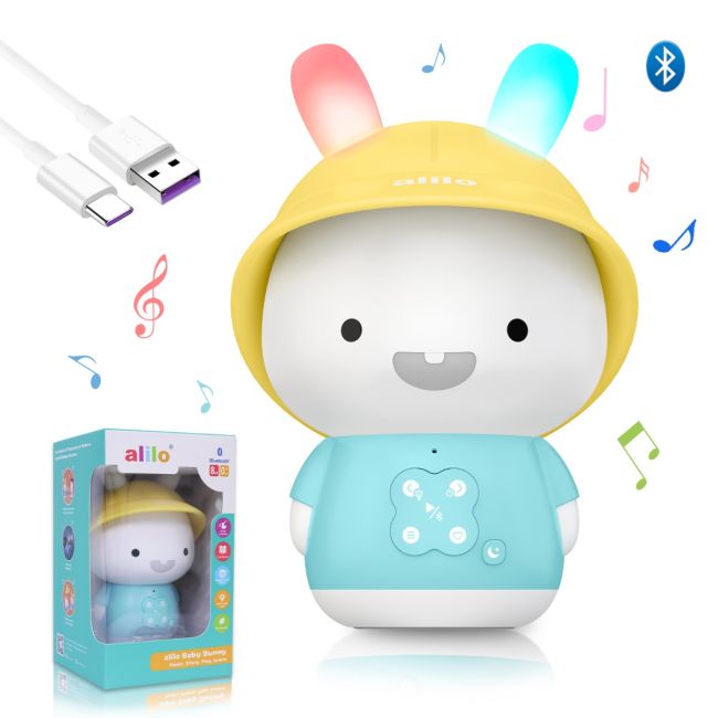 Alilo Baby Bunny - Iepuras interactiv cu povesti si cantece, albastru, RO/EN BKFG9S+Blue