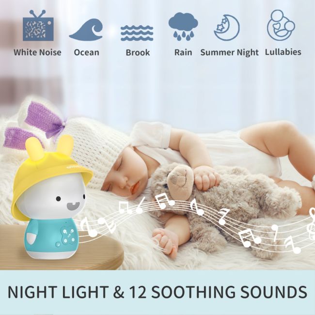 Alilo Baby Bunny - Iepuras interactiv cu povesti si cantece, albastru, RO/EN BKFG9S+Blue