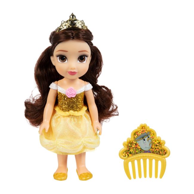 Disney Princess - Papusa cu sclipici si pieptene, 15 cm BKF218624
