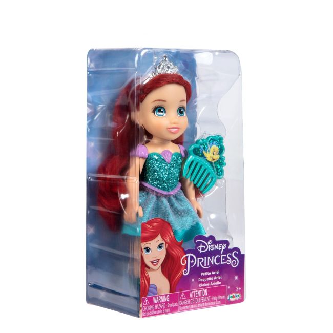 Disney Princess - Papusa cu sclipici si pieptene, 15 cm BKF218624