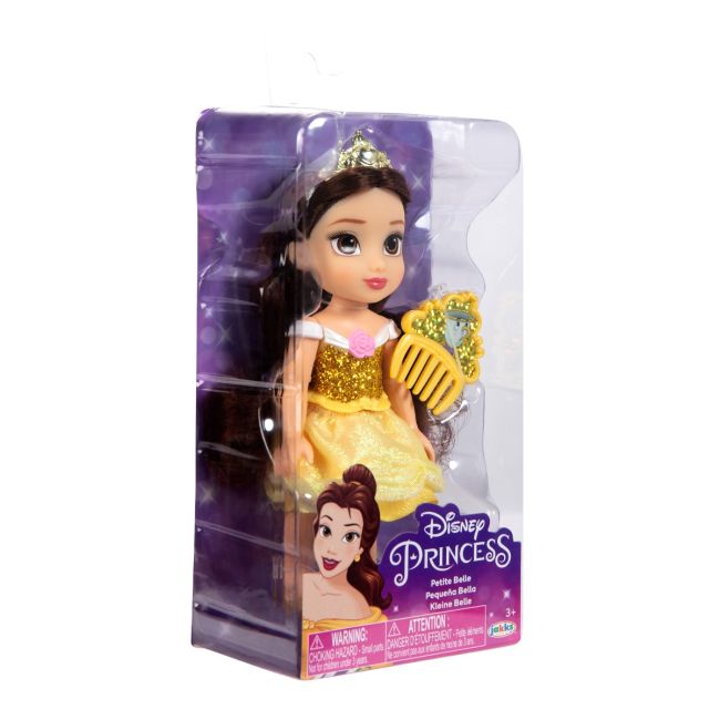 Disney Princess - Papusa cu sclipici si pieptene, 15 cm BKF218624