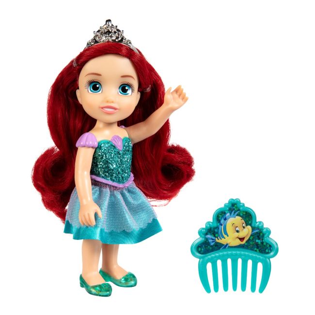 Disney Princess - Papusa cu sclipici si pieptene, 15 cm BKF218624