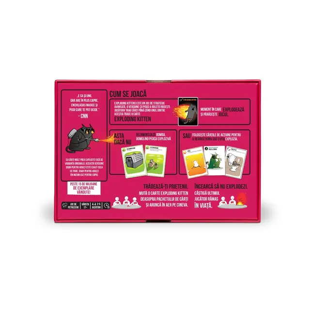 Joc de societate Exploding Kittens pentru adulti (Pink Edition), limba romana BKFEKIEK02NRO