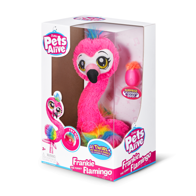 Pets Alive - Jucarie de plus interactiva, Frankie flamingo dansator BKF9522