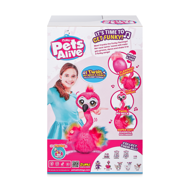 Pets Alive - Jucarie de plus interactiva, Frankie flamingo dansator BKF9522