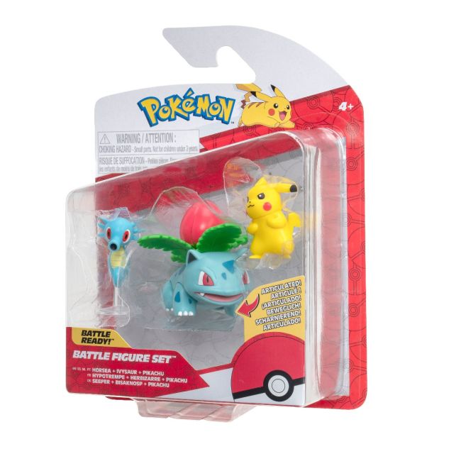 Pokemon - Set 3 figurine de actiune, (Pikachu #2 & Horsea & Ivysaur) S16 BKFPKW3049