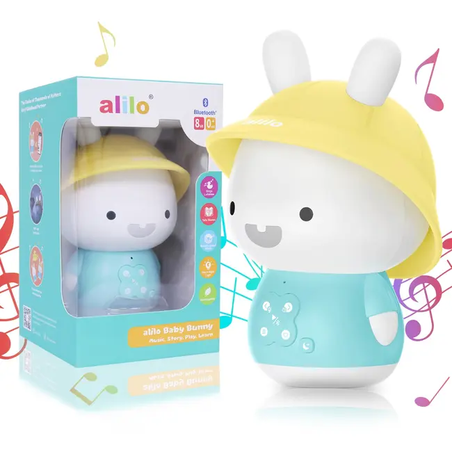 Alilo Baby Bunny - Iepuras interactiv cu povesti si cantece, albastru, RO/EN BKFG9S+Blue