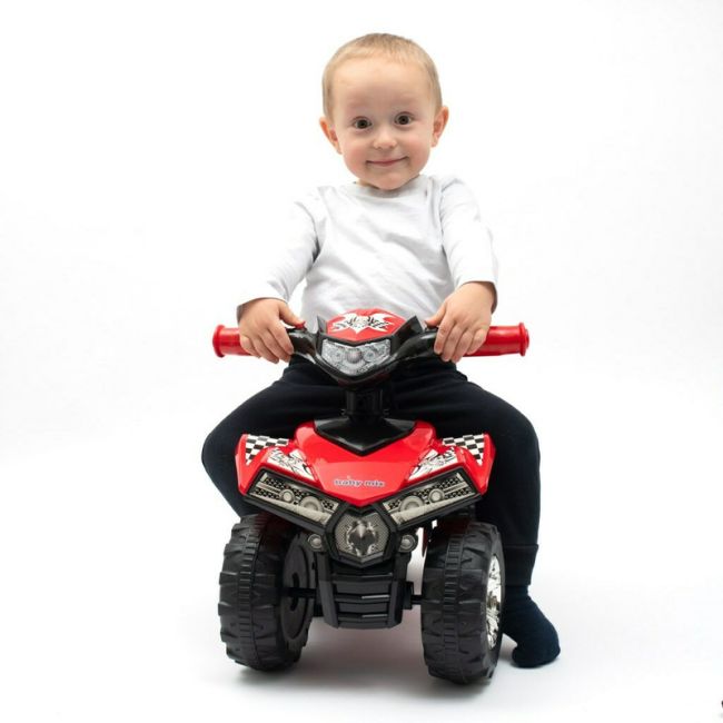 ATV copii, Baby Mix, Masinuta, Cu lumini si muzica, Fara pedale, 60 x 38 x 42 cm, Red BYN12932