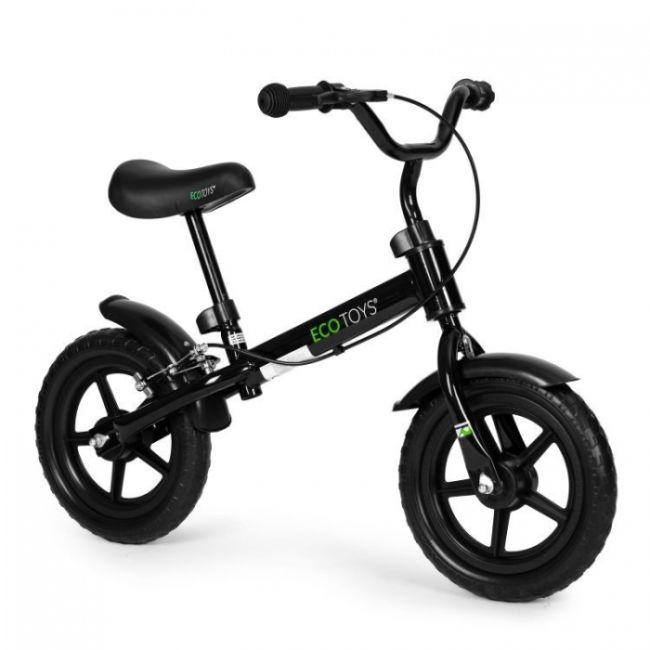 Bicicleta fara pedale cu frana de mana si roti din spuma eva ecotoys ym-bb-3 - negru edeediym-bb-3negru