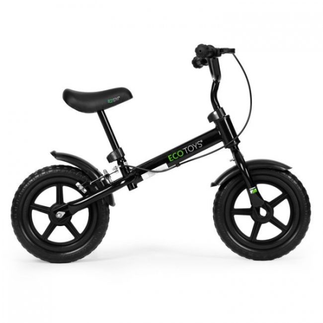 Bicicleta fara pedale cu frana de mana si roti din spuma eva ecotoys ym-bb-3 - negru edeediym-bb-3negru