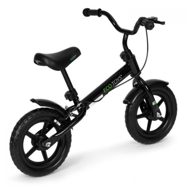 Bicicleta fara pedale cu frana de mana si roti din spuma eva ecotoys ym-bb-3 - negru edeediym-bb-3negru
