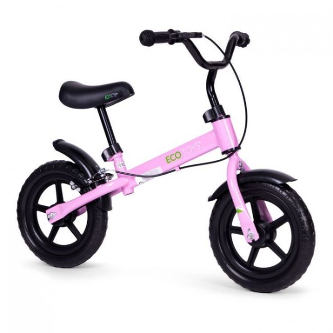 Bicicleta fara pedale cu frana de mana si roti din spuma eva ecotoys ym-bb-3 - roz edeediym-bb-3roz