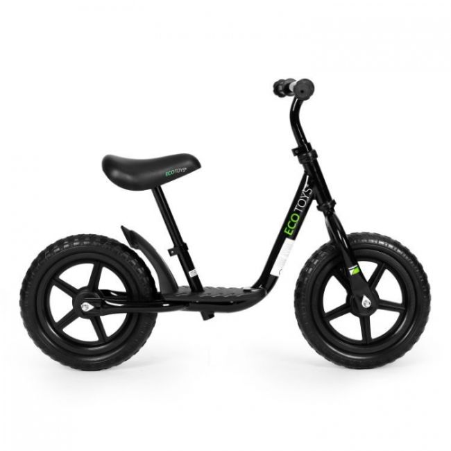 Bicicleta fara pedale cu platforma si roti din spuma eva ecotoys jt-bb-05 - negru edeedijt-bb-05negru
