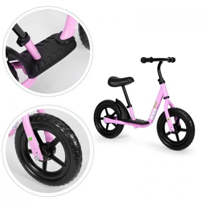 Bicicleta fara pedale cu platforma si roti din spuma eva ecotoys jt-bb-05 - roz edeedijt-bb-05roz