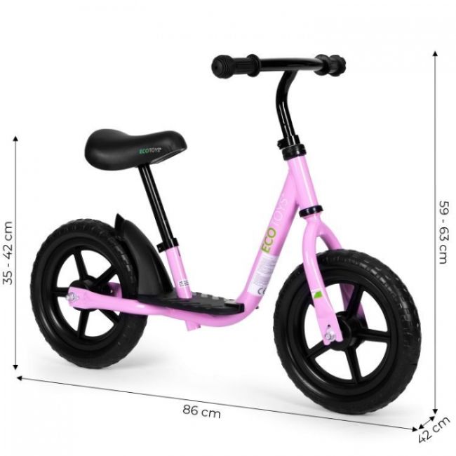 Bicicleta fara pedale cu platforma si roti din spuma eva ecotoys jt-bb-05 - roz edeedijt-bb-05roz