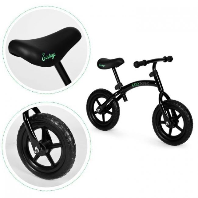 Bicicleta fara pedale cu roti din spuma eva ecotoys ym-bb-13 - negru edeediym-bb-13negru