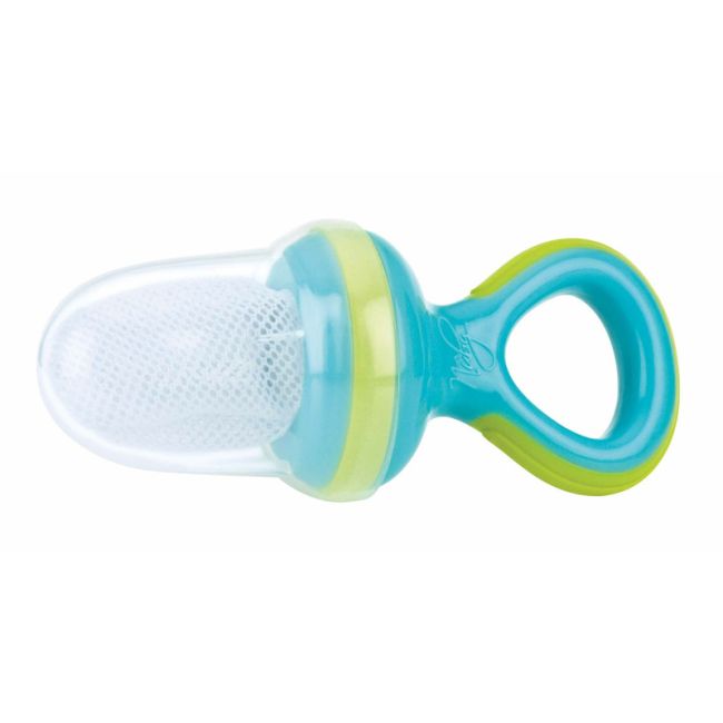 Dispozitiv de hranire, Nuby pentru fructe si legume, Include capac de protectie, 6+ luni, Albastru/Verde BYNID5397AQUA