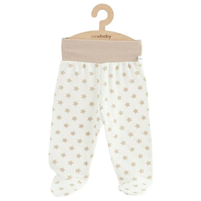 Pantalonasi, New Baby, Cu botosei, Marime 56, Din bumbac 100%, Classic II Beige Stars BYN54234