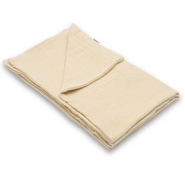 Paturica moale bebe, New Baby, 80x100 cm, Din muselina, 100% bumbac certificat Oeko Tex Standard 100, Beige BYN54364