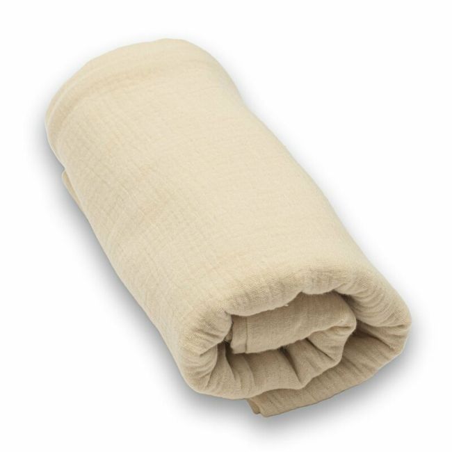 Paturica moale bebe, New Baby, 80x100 cm, Din muselina, 100% bumbac certificat Oeko Tex Standard 100, Beige BYN54364