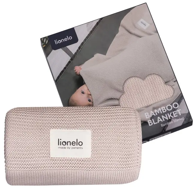 Paturica multifunctionala, Lionelo, Din bambus, Cu proprietati de termoreglare, Antibacteriana, Antifungica, Antialergice, Lavabila la masina de spalat, 100x75 cm, Bej BYNLO-BAMBOO_BLANKET_BEIGE_SAND