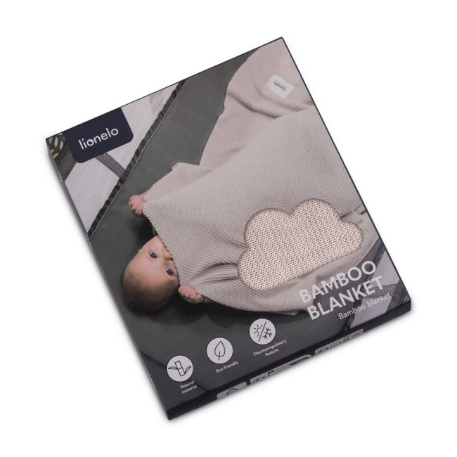 Paturica multifunctionala, Lionelo, Din bambus, Cu proprietati de termoreglare, Antibacteriana, Antifungica, Antialergice, Lavabila la masina de spalat, 100x75 cm, Bej BYNLO-BAMBOO_BLANKET_BEIGE_SAND