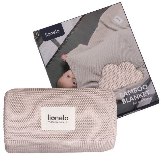 Paturica multifunctionala, Lionelo, Din bambus, Cu proprietati de termoreglare, Antibacteriana, Antifungica, Antialergice, Lavabila la masina de spalat, 100x75 cm, Bej BYNLO-BAMBOO_BLANKET_BEIGE_SAND