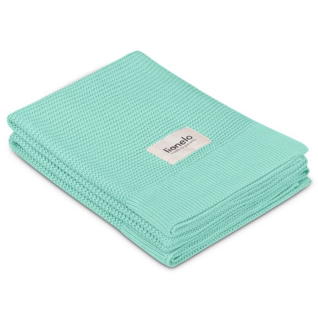 Paturica multifunctionala, Lionelo, Din bambus, Cu proprietati de termoreglare, Antibacteriana, Antifungica, Antialergice, Lavabila la masina de spalat, 100x75 cm, Verde BYNLO-BAMBOO_BLANKET_GREEN_MINT