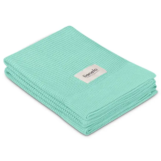 Paturica multifunctionala, Lionelo, Din bambus, Cu proprietati de termoreglare, Antibacteriana, Antifungica, Antialergice, Lavabila la masina de spalat, 100x75 cm, Verde BYNLO-BAMBOO_BLANKET_GREEN_MINT