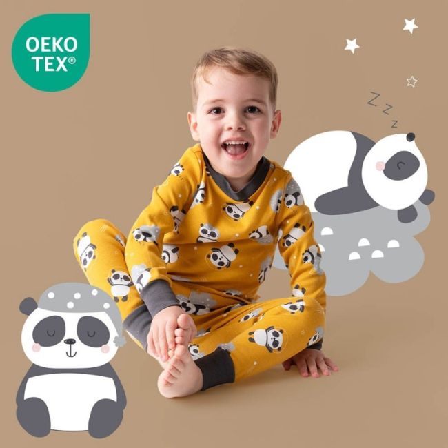 Pijama 100% bumbac organic, Panda, 9-10 ani BBXCJ-PJ78-140