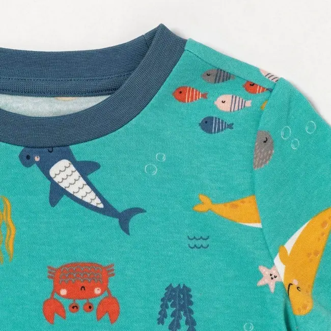 Pijama 100% bumbac organic, Under the Sea, 5-6 ani BBXCJ-PJ79-116