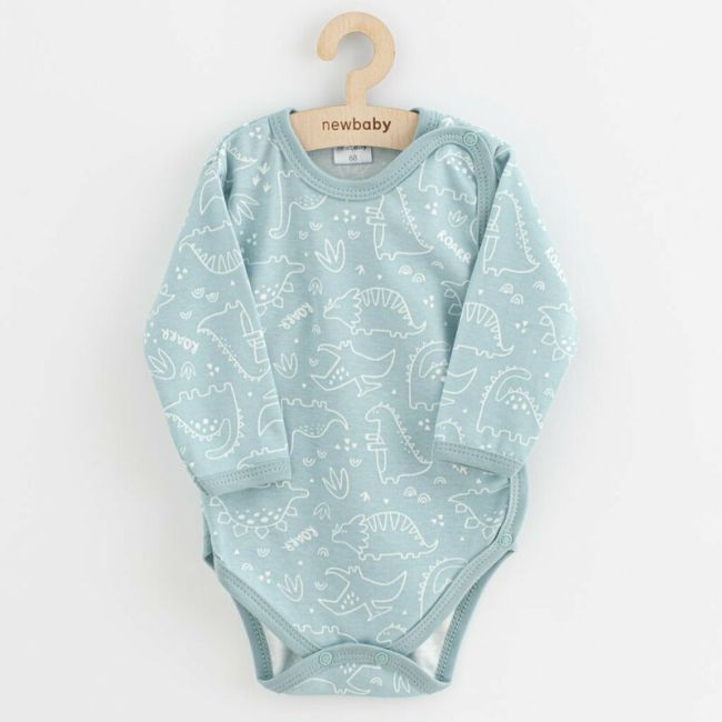 Set 3 piese, New Baby, Classic II, Include 3 body-uri cu maneca lunga, Marime 62, Din bumbac 100%, Blue BYN54468