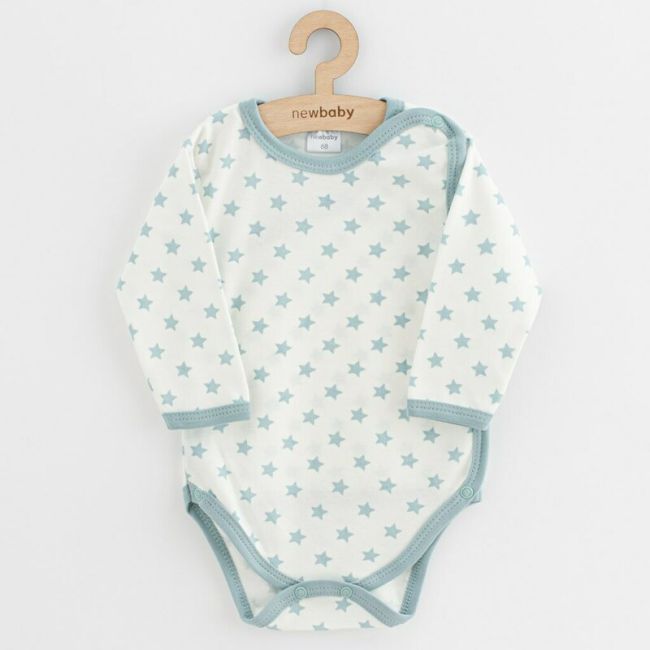 Set 3 piese, New Baby, Classic II, Include 3 body-uri cu maneca lunga, Marime 62, Din bumbac 100%, Blue BYN54468