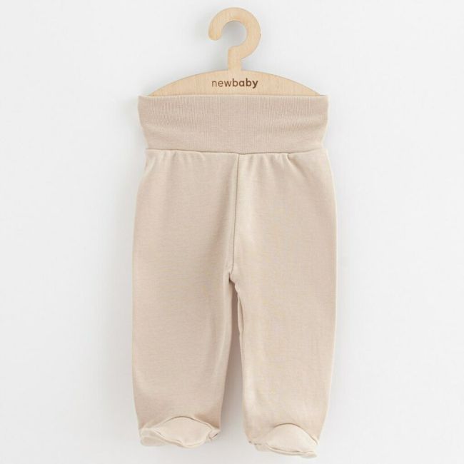 Set 3 piese, New Baby, Classic II, Include 3 perechi de pantalonasi cu botosei, Marime 50, Din bumbac 100%, Beige BYN54227