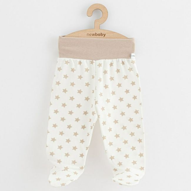 Set 3 piese, New Baby, Classic II, Include 3 perechi de pantalonasi cu botosei, Marime 50, Din bumbac 100%, Beige BYN54227