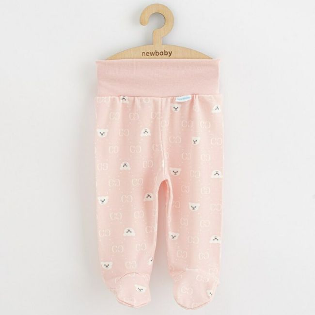 Set 3 piese, New Baby, Classic II, Include 3 perechi de pantalonasi cu botosei, Marime 62, Din bumbac 100%, Pink BYN54274