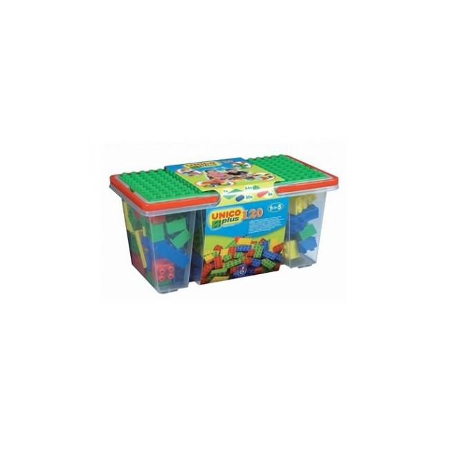 Set constructie Unico Plus Galetusa 120 piese cu placa construit - SOLUN8502
