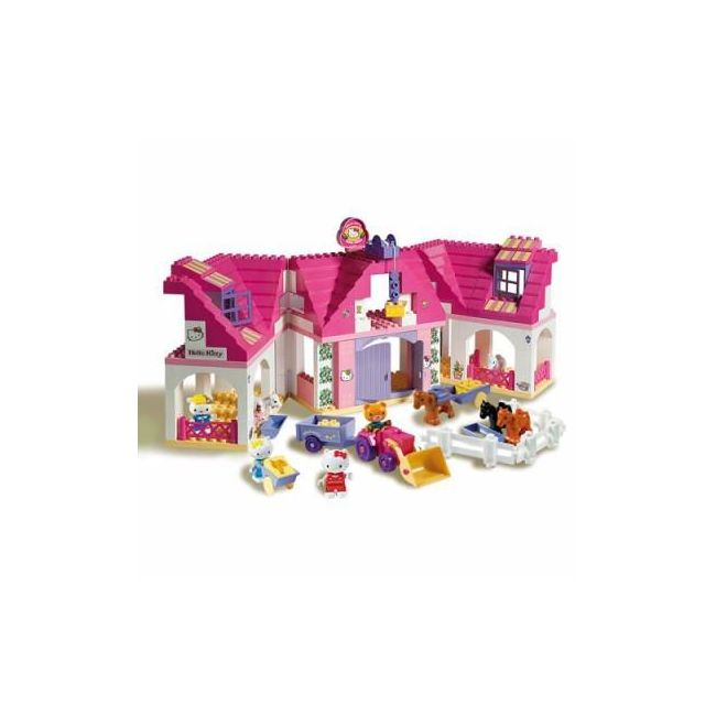 Set constructie Unico PLus Hello Kitty Casuta mare cu ferma 136 piese - SOLUN8667