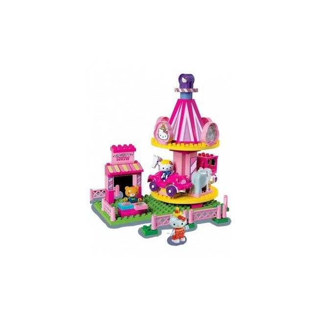 Set constructie Unico Plus Hello Kitty Parc de distractii cu carusel 75 piese - SOLUN8687