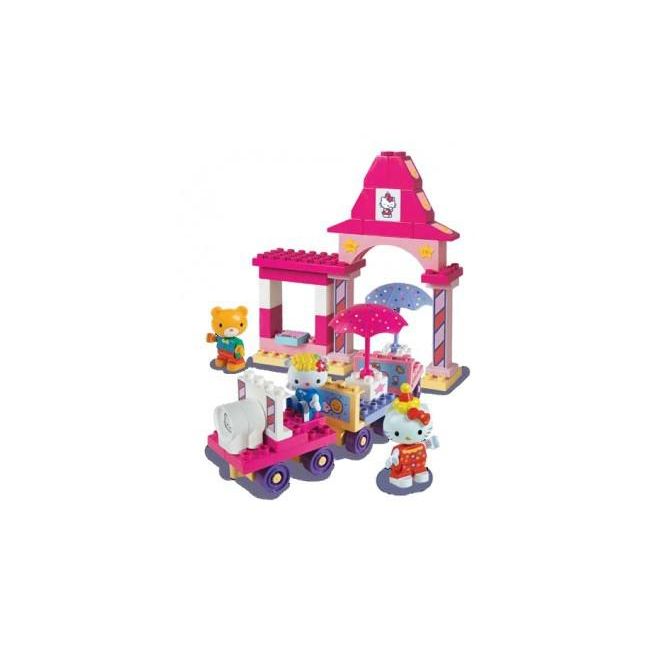 Set constructie Unico Plus Hello Kitty Parc de distractii cu masinuta 51 piese - SOLUN8689