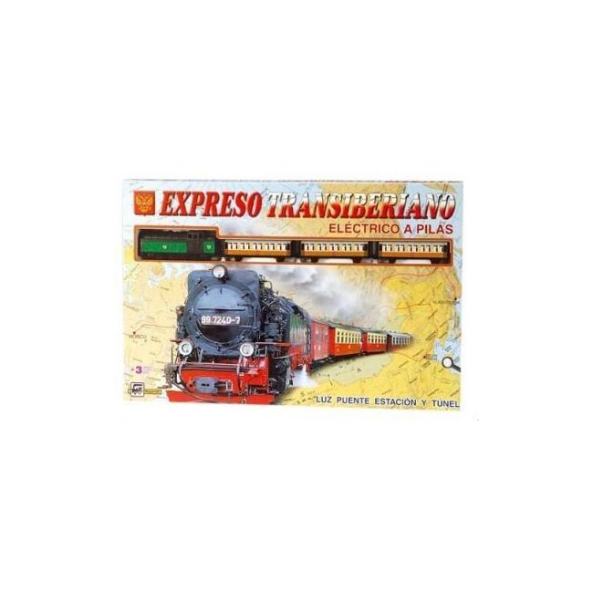 Trenulet Express Transsiberian cu lumini, gara si tunel
