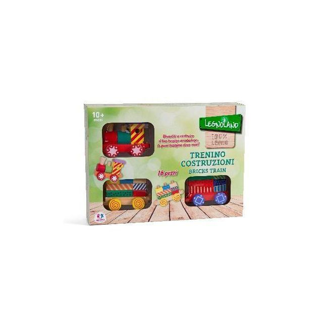 TRENULET LEMN CU CUBURI COLORATE - SOLGL35693