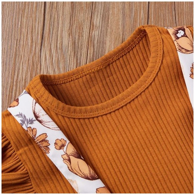 Costumas cu tricou maro - floricele mbxgsuc531-de