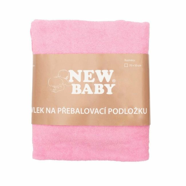 Husa, New Baby, Universala, Pentru saltea de infasat, Cu elastic, Din bumbac terry, Placut la atingere, 50x70 cm, 0 luni+, Pink BYN43925