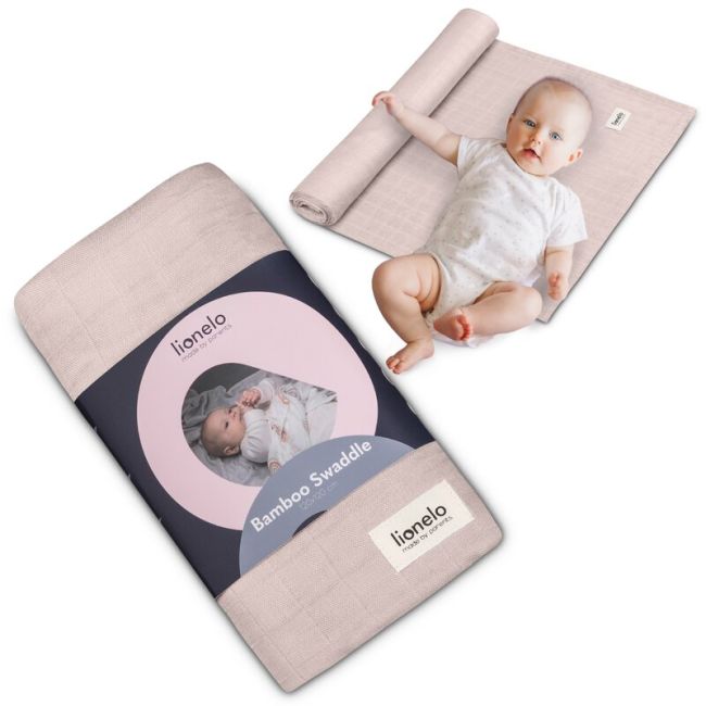 Muselina, Lionelo, Multifunctionala, Din bambus, Ideala pentru infasat, Cu proprietati antibacteriene, antifungice si antialergice, Lavabila la masina de spalat, 120x120 cm, Bej BYNLO-BAMBOO_SWADDLE_BEIGE_SAND