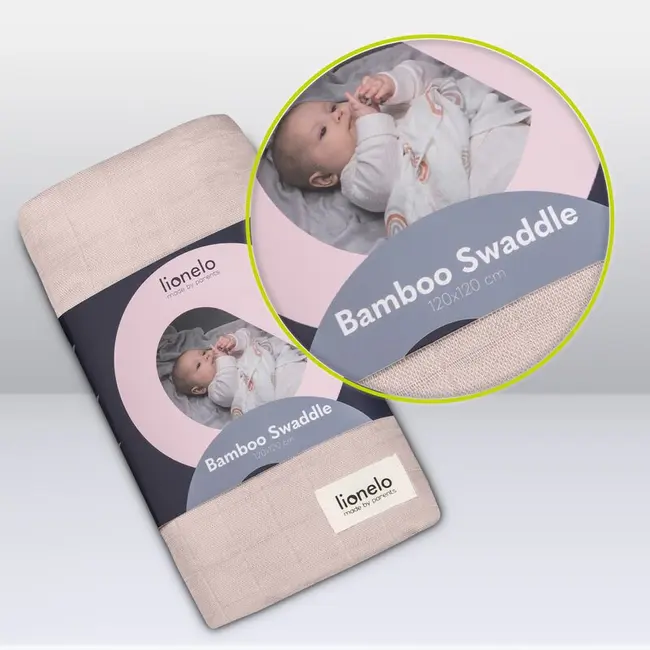 Muselina, Lionelo, Multifunctionala, Din bambus, Ideala pentru infasat, Cu proprietati antibacteriene, antifungice si antialergice, Lavabila la masina de spalat, 120x120 cm, Bej BYNLO-BAMBOO_SWADDLE_BEIGE_SAND