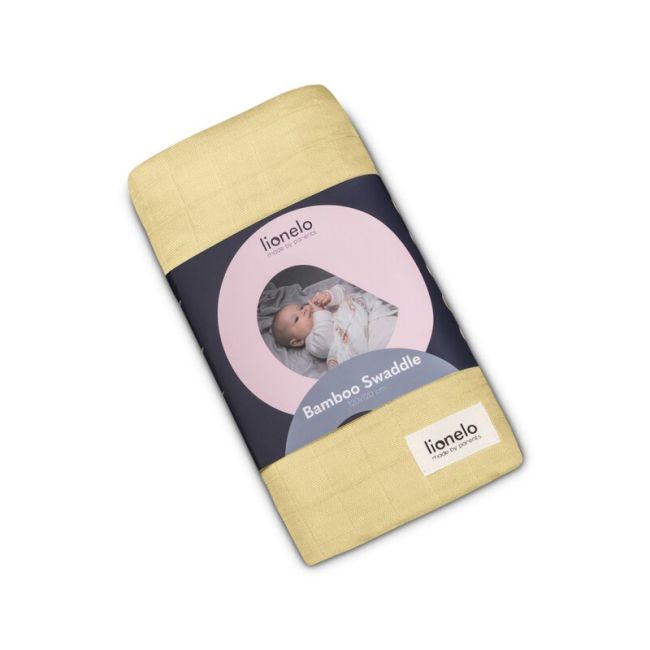 Muselina, Lionelo, Multifunctionala, Din bambus, Ideala pentru infasat, Cu proprietati antibacteriene, antifungice si antialergice, Lavabila la masina de spalat, 120x120 cm, Galben BYNLO-BAMBOO_SWADDLE_YELLOW_LEMON